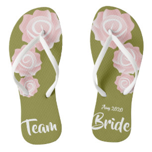 Chanclas Flip Flops Rosa de boda de novia