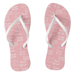 Chanclas Flip Flops rosa de patrón de novia de equipo
