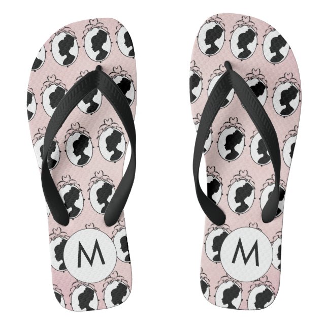 Chanclas Flip Flops rosa estilo Cameo victoriano (Plantilla)