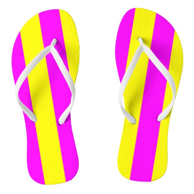Chanclas Flip Flops rosado y amarillo retro neón (Plantilla)