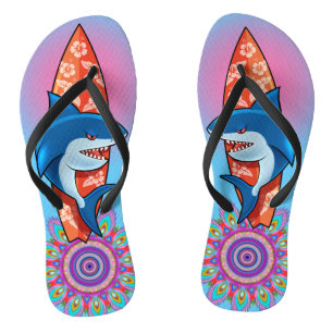 Chanclas Flip Flops Shark surf hippy boho