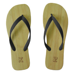 Chanclas Flip Flops - tableros de bambú con iniciales