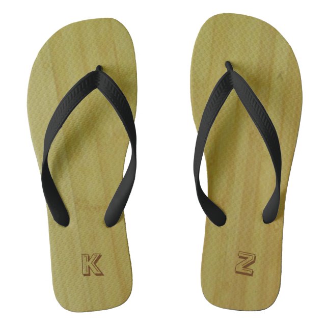 Chanclas Flip Flops - tableros de bambú con iniciales (Plantilla)
