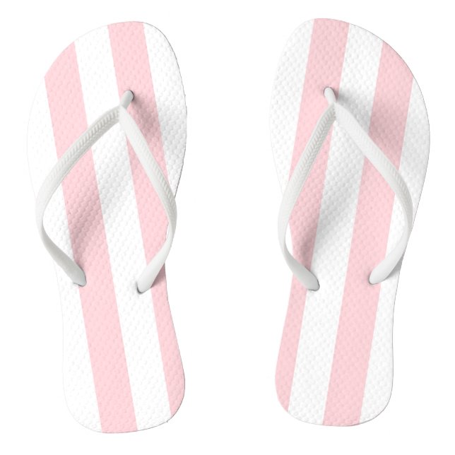 Chanclas Flip Flops Tiras rosadas y blancas (Plantilla)