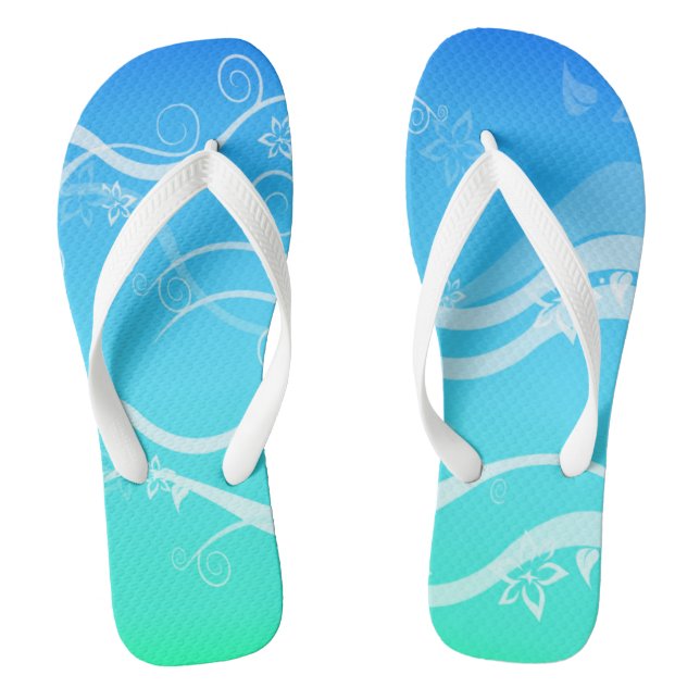 Chanclas Flip Flops turquesa y blanca (Plantilla)