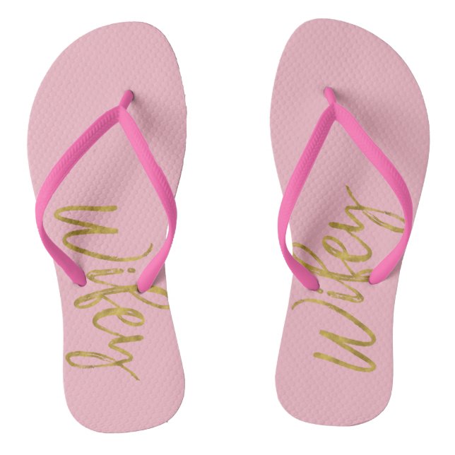 Chanclas Flip Flops Wifey con Relieve metalizado dorado y r (Plantilla)