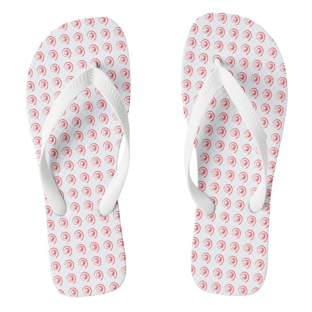 Chanclas Flip Flops with Tiled Red Twirds (Plantilla)
