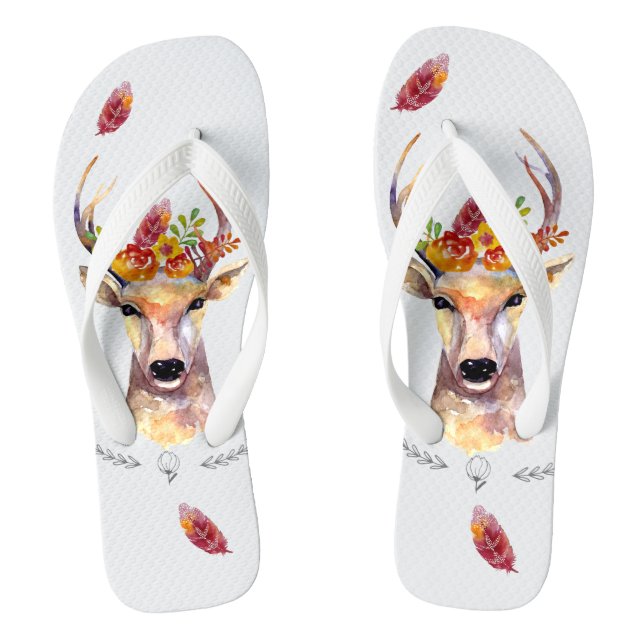 Chanclas Flipflop Sandals boho deer Buck Head (Plantilla)