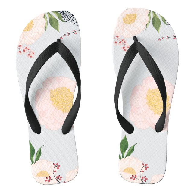 Chanclas Flipflop Sandra bebé Cosmos rosados en blanco (Plantilla)