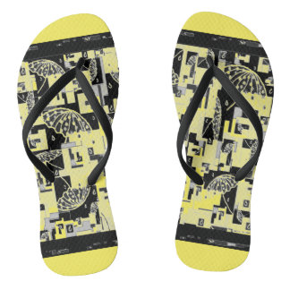 Chanclas Flipflops para mujeres Amarillo, Negro