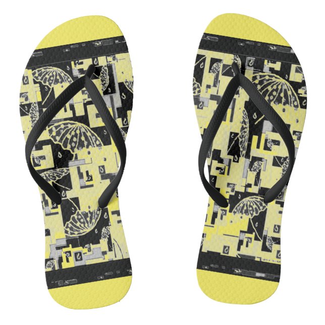 Chanclas Flipflops para mujeres Amarillo, Negro (Plantilla)