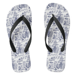 Chanclas Flips-flopes azules del diseño del sauce
