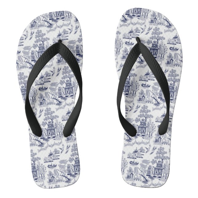 Chanclas Flips-flopes azules del diseño del sauce (Plantilla)
