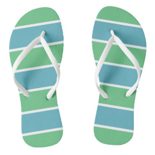 Chanclas Flips-flopes azules y verdes de las rayas