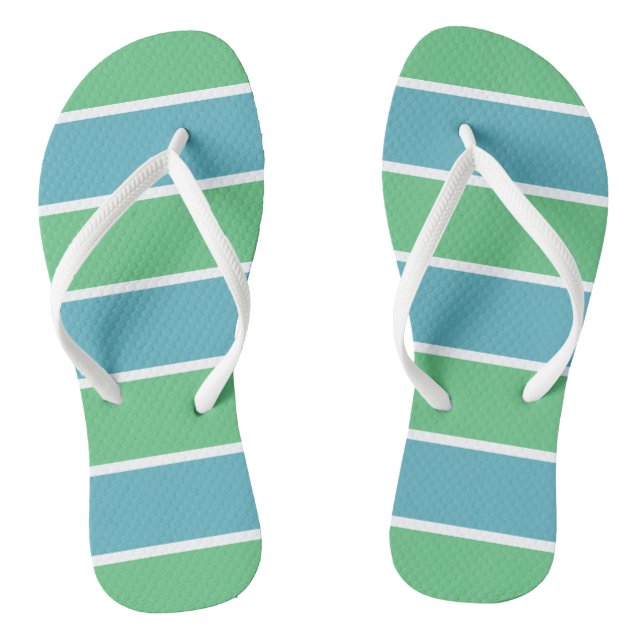 Chanclas Flips-flopes azules y verdes de las rayas (Plantilla)