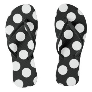 Chanclas Flips-flopes blancos y negros del lunar