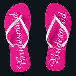 Chanclas Flips-flopes blancos y rosados de la dama de honor<br><div class="desc">Flips-flopes blancos y rosados de la dama de honor.  Haga clic el "personalizar él!" ¡abotone para añadir el texto y más!</div>