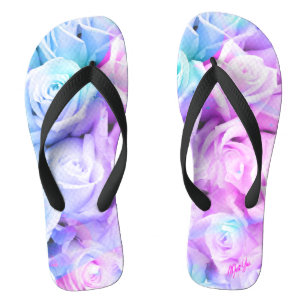 Chanclas Flips-flopes cómodos florales de los rosas en