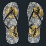 Chanclas Flips-flopes de Gatsby del art déco de la aleta<br><div class="desc">Diseñado por la hija de Frankie. Grande dar como regalo para usted el art déco de los años 20 de Gatsby que casa al fiesta nupcial.</div>