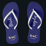 Chanclas Flips-flopes de la boda para el fiesta nupcial,<br><div class="desc">Flips-flopes para su banquete de boda y huéspedes enteros para su fin de semana del boda o del bachelorette.  Atracción del corazón del oro.</div>