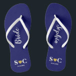Chanclas Flips-flopes de la boda para el fiesta nupcial,<br><div class="desc">Flips-flopes para su banquete de boda y huéspedes enteros para su fin de semana del boda o del bachelorette.  Atracción del corazón del oro.</div>