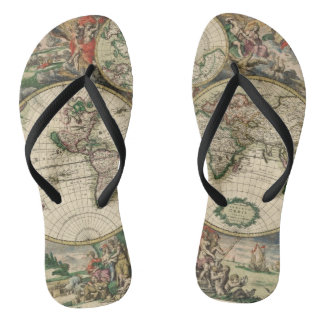 Chanclas Flips-flopes del mapa 1689 del vintage