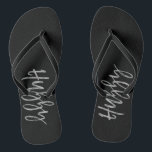 Chanclas Flips-flopes del marido con tipografía del Relieve<br><div class="desc">Flips-flopes del marido con tipografía de la plata del oro</div>