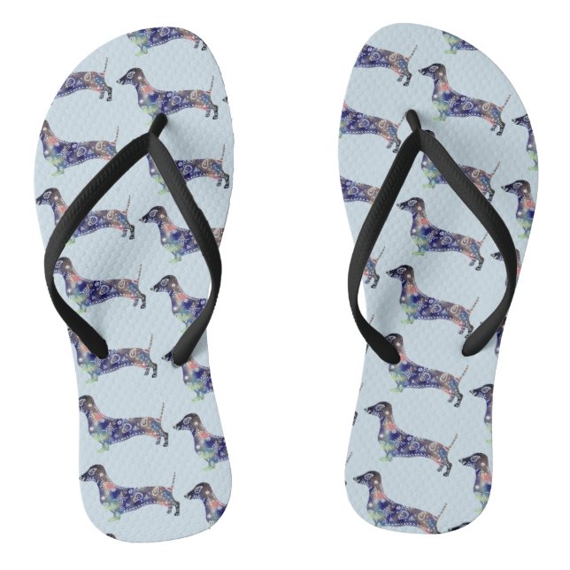 Chanclas Flips-flopes del perro del Dachshund (Plantilla)