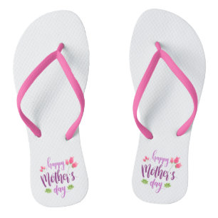 Chanclas Flips-flopes florales felices simples del día de