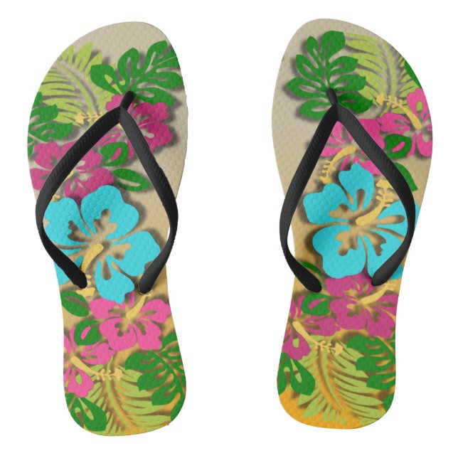 Chanclas Flips-flopes hawaianos de Luau (Plantilla)