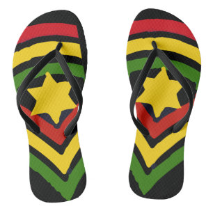 Chanclas Flips-flopes jamaicanos del reggae de Jah