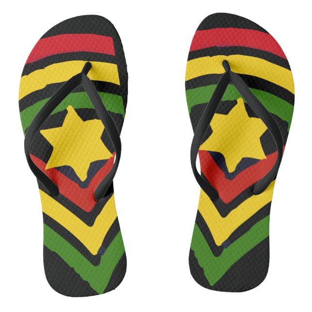 Chanclas Flips-flopes jamaicanos del reggae de Jah (Plantilla)