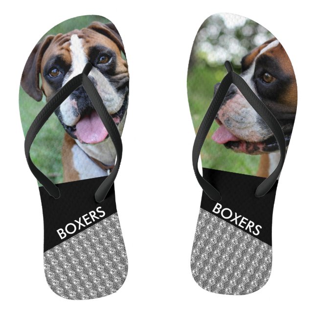 Chanclas Flips-flopes lindos del perro de los boxeadores (Plantilla)