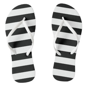 Chanclas Flips-flopes rayados blancos y negros