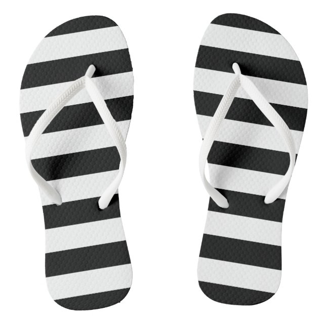 Chanclas Flips-flopes rayados blancos y negros (Plantilla)