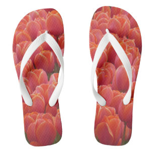 Chanclas Flips-flopes rojos del campo de los tulipanes