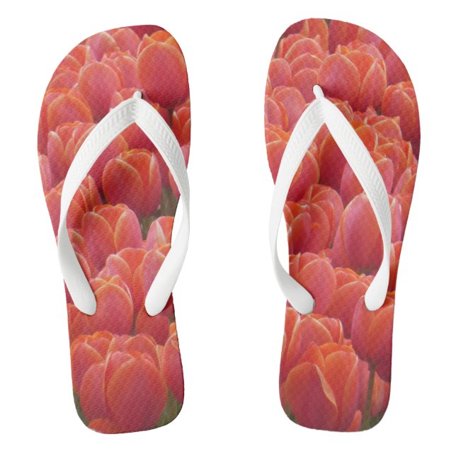 Chanclas Flips-flopes rojos del campo de los tulipanes (Plantilla)