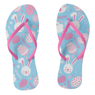 Chanclas Flips-flopes rosados y azules simples del modelo