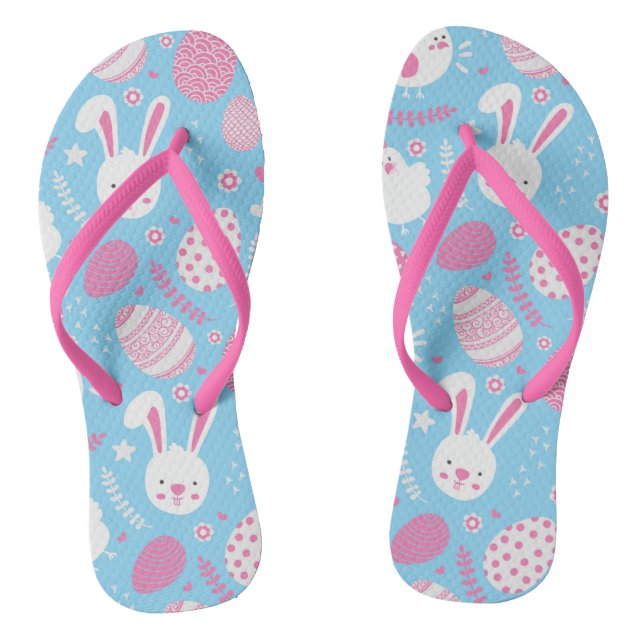 Chanclas Flips-flopes rosados y azules simples del modelo (Plantilla)