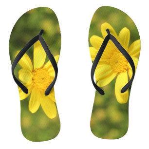 Chanclas Flips-flopes soleados y positivos de la flor