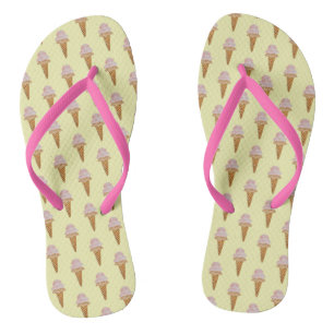 Chanclas Flops de boca de crema de hielo acuarela (amarillo