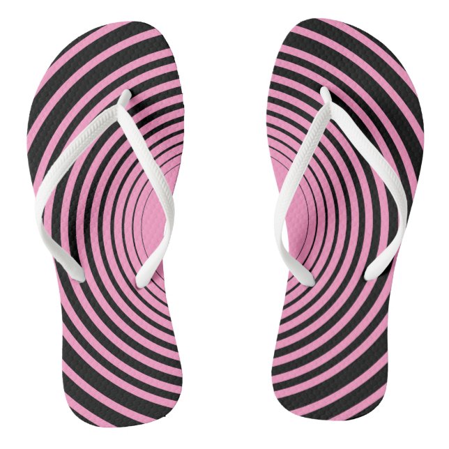 Chanclas Flops de giro tachado rosado negro (Plantilla)