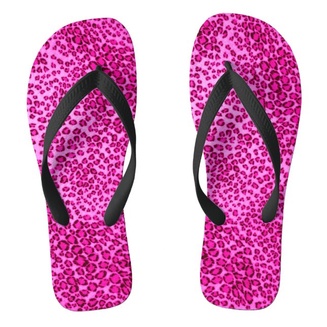 Chanclas Flops de impresión/volteo de leopardo rosa (Plantilla)