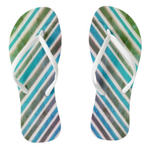 Chanclas Flops de movimiento rayados azules, grises y verde