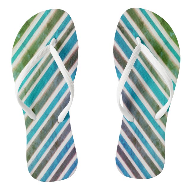 Chanclas Flops de movimiento rayados azules, grises y verde (Plantilla)
