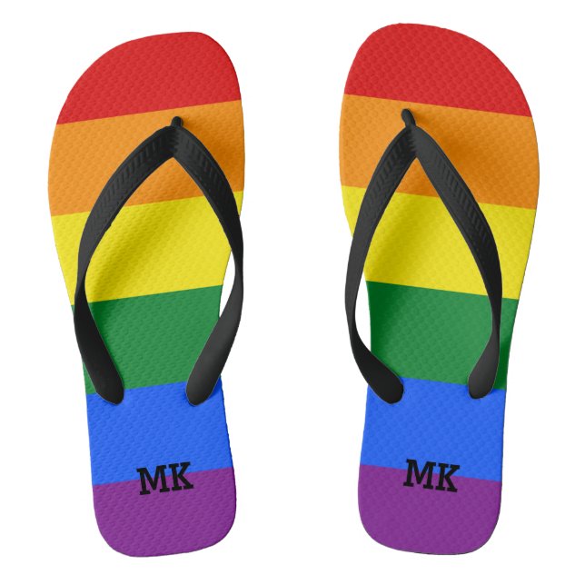 Chanclas Flops de voladizo arcoiris con monograma personali (Plantilla)