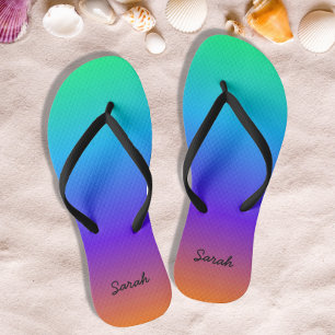 Chanclas Flops de volteado de arcoiris personalizados