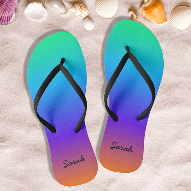 Chanclas Flops de volteado de arcoiris personalizados (Subido por el creador)