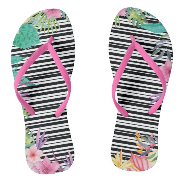 Chanclas Flops de volteo de impresión tropical (Plantilla)
