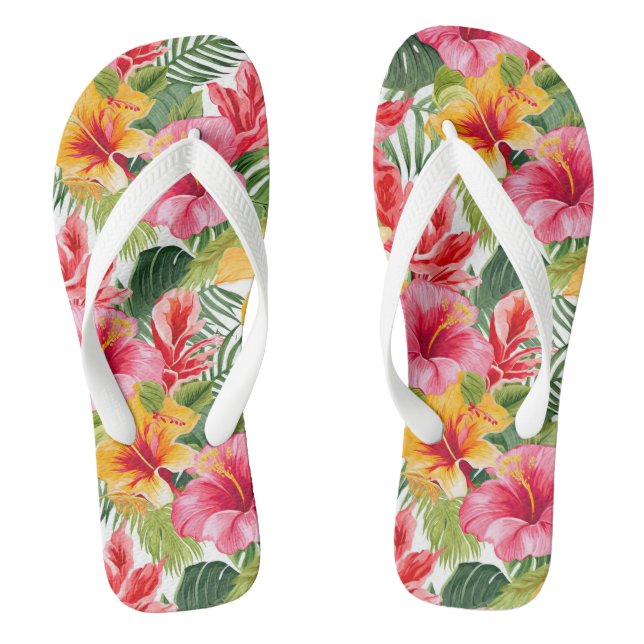 Chanclas Flops de volteo de impresión tropical (Plantilla)